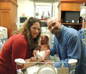 Conrad in the hospital.