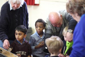 Planting sunflowers at Hoole Community Centre.